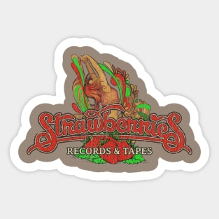 Strawberries Records & Tapes Sticker